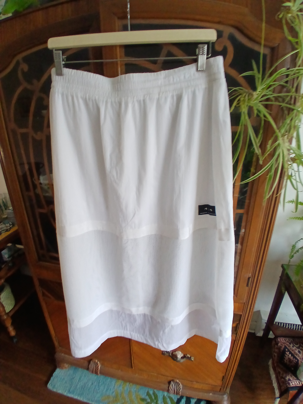 White Nylon and Mesh Skirt Size 14 for sale