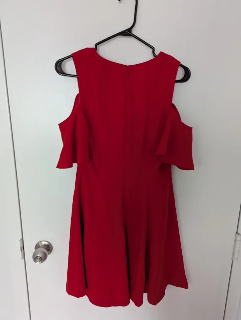 Club Monaco Red Cold Shoulder Dress image indicator(2)