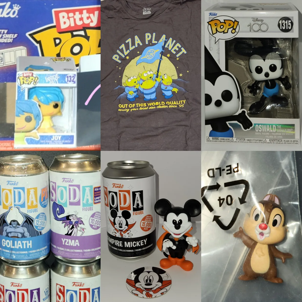 P/U Disney Bundle! 1 Shirt, MiniFig, Funko Bitty, Pop & 3 Sodas thumbnail