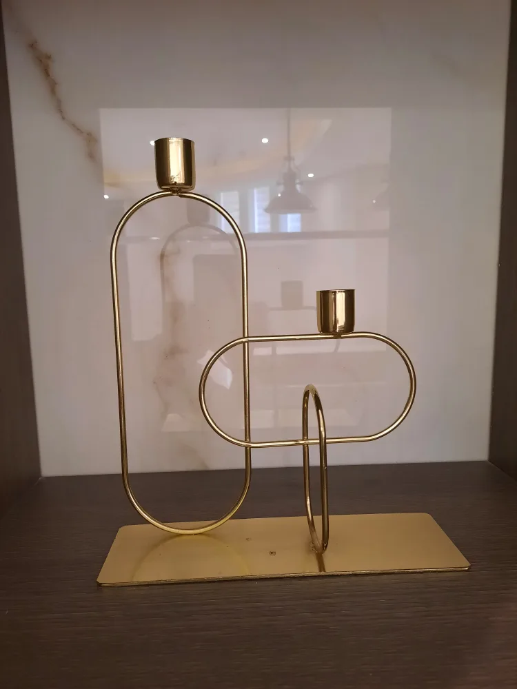 Gold Metal Candle Holders - Set of 2 image indicator(3)