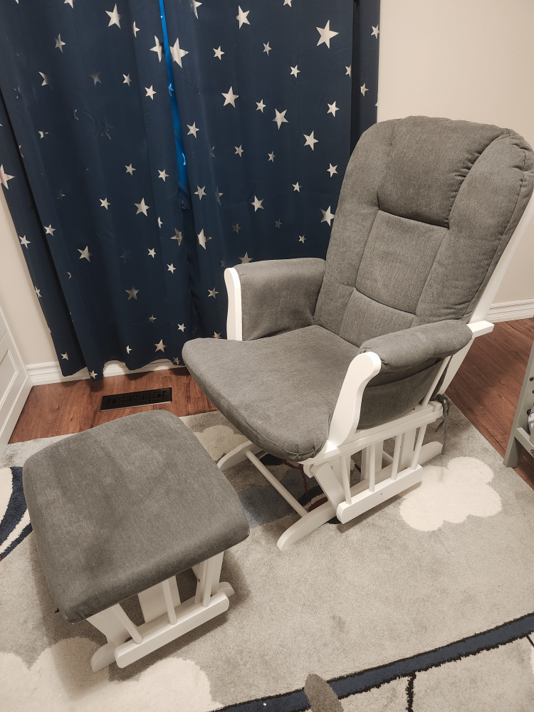 Glider Rocking Chair & Ottoman - Grey