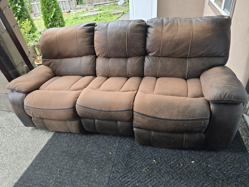 Brown 3-Seat Reclining Sofa