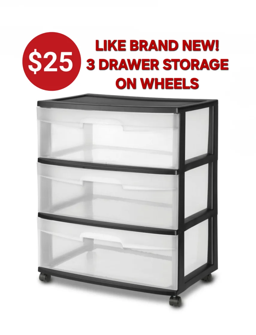 Storage on Wheels - LIKE BRAND NEW! thumbnail