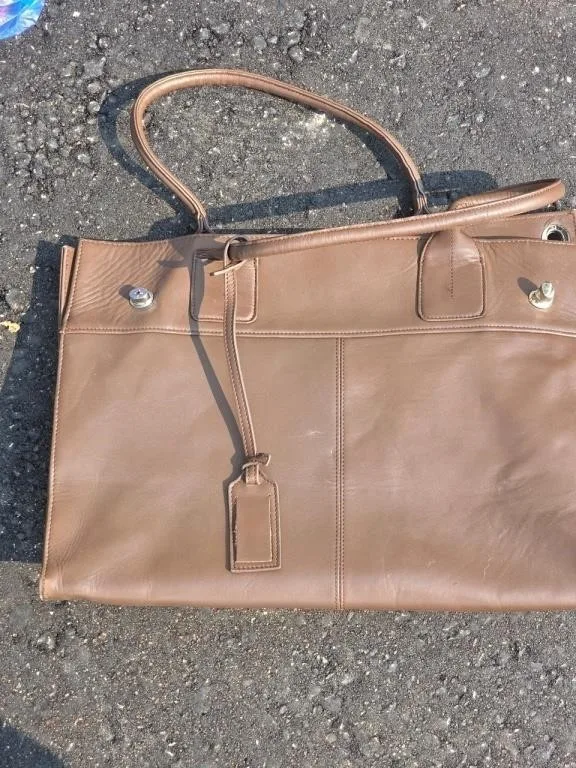 Sorlaco Brown Leather Tote Bag thumbnail