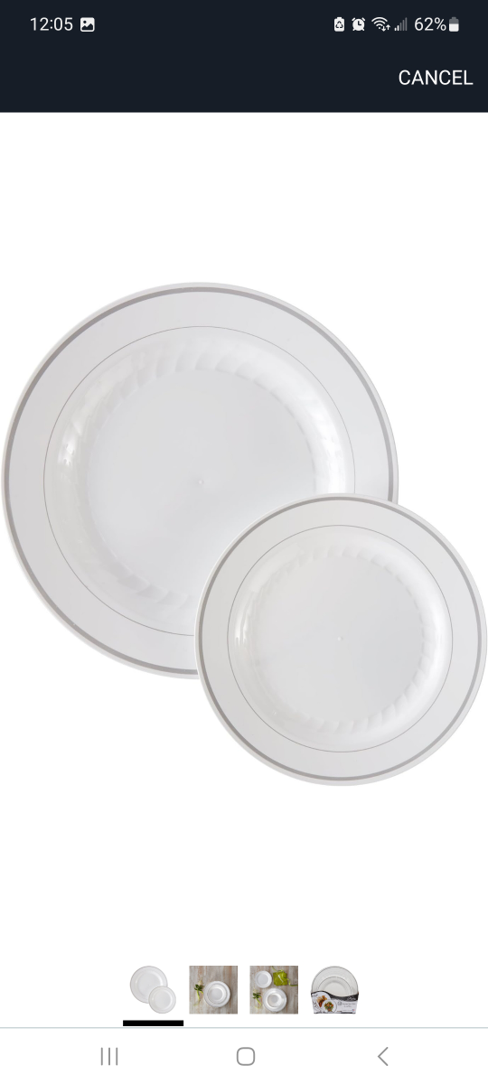 200 Plastic Dinner & Dessert Plates Set