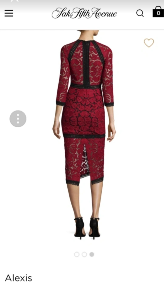 Alexis Red Lace Midi Dress - photo 2