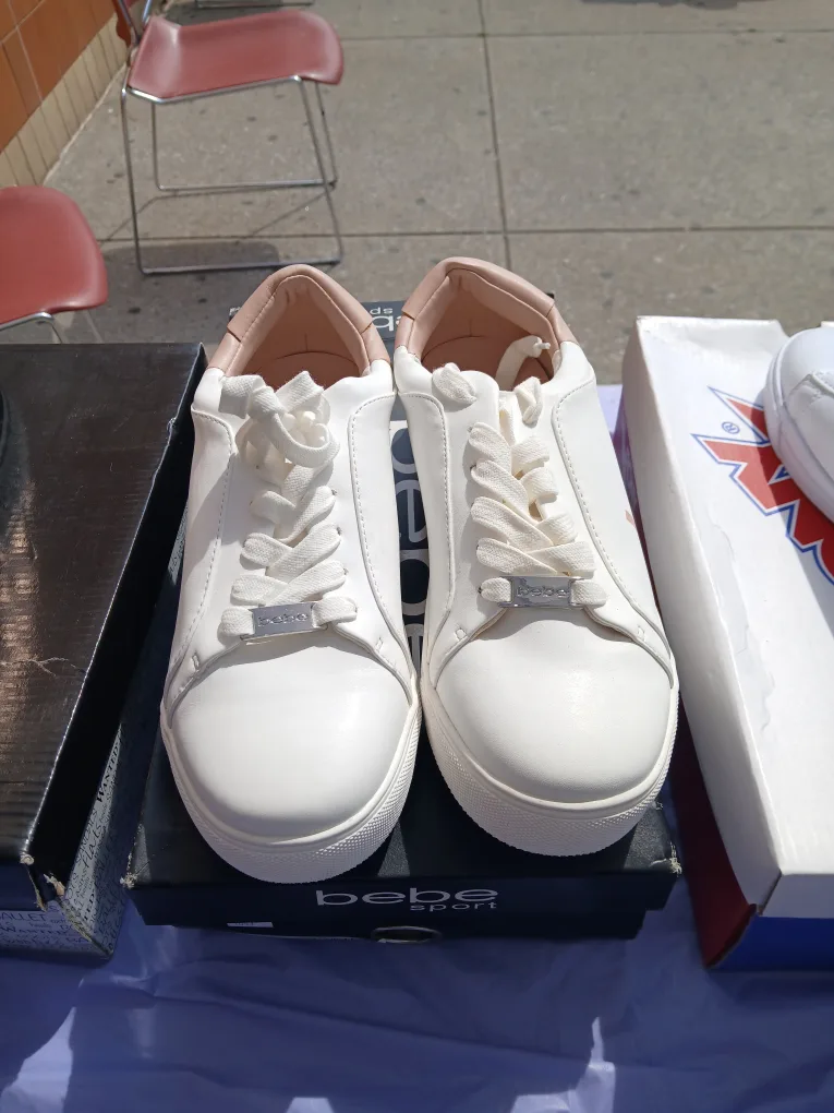 Bebe Sport White Sneakers Size 8.5 image indicator(3)