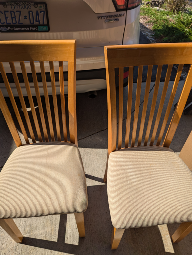 Wooden Dining Chairs - Set of Two