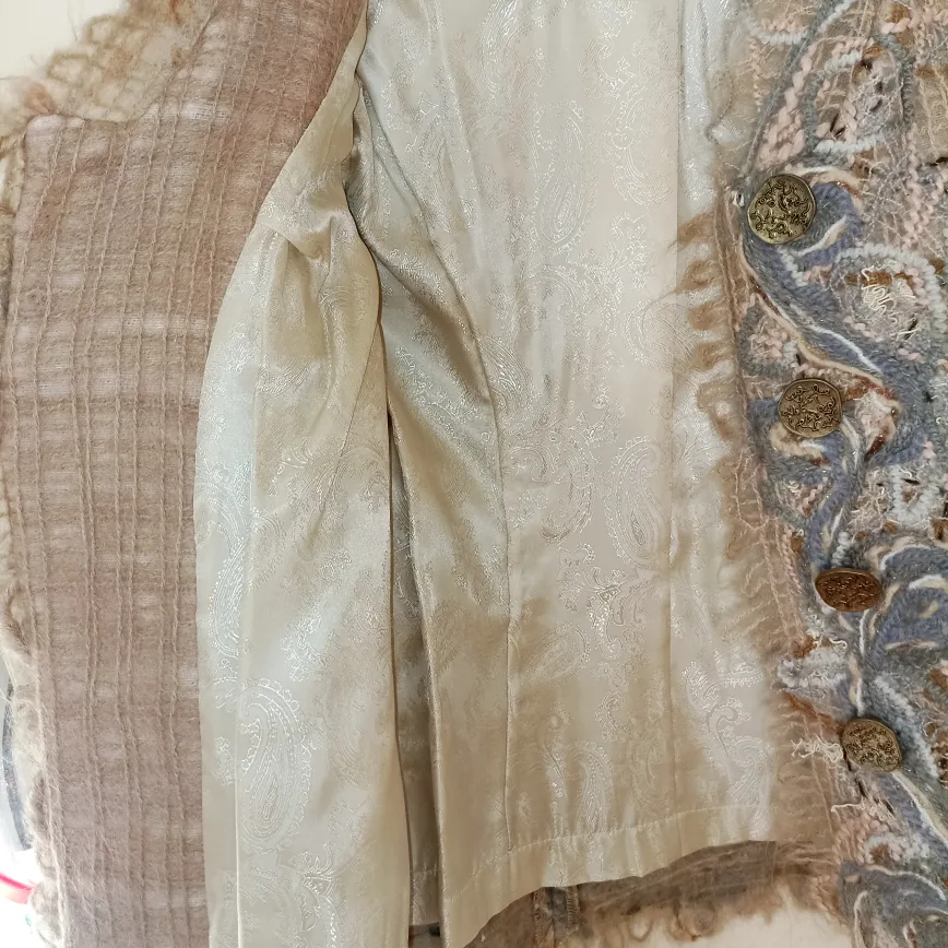 🧶Wet felting 100% wool Jacket - Unique Design, XS size image indicator(4)