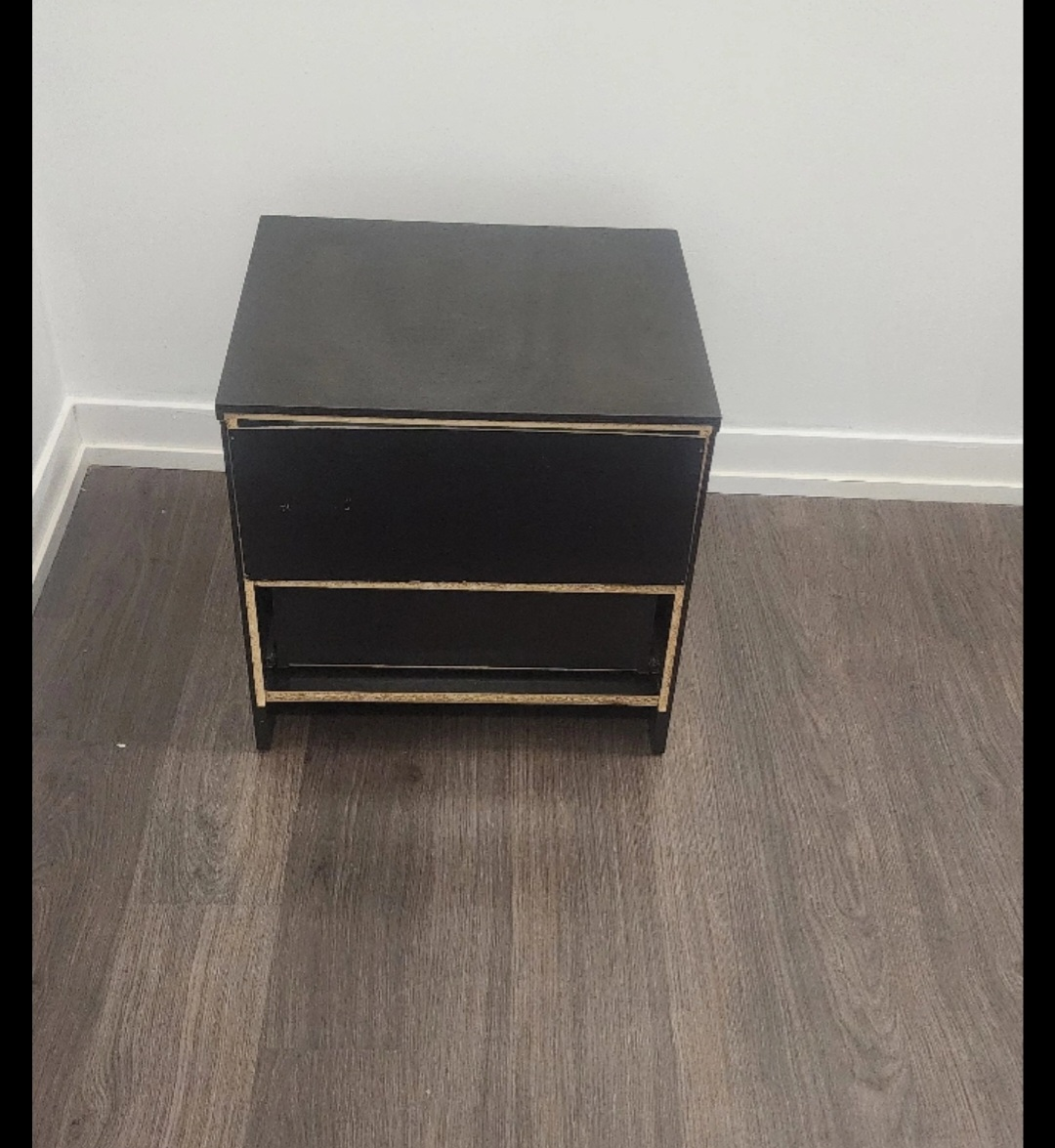 Black Nightstand with Drawer - photo 4