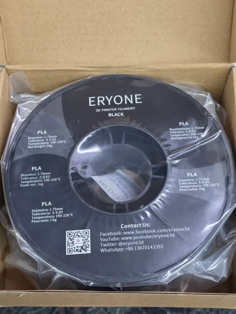 Eryone Black 3D Printer Filament - New thumbnail