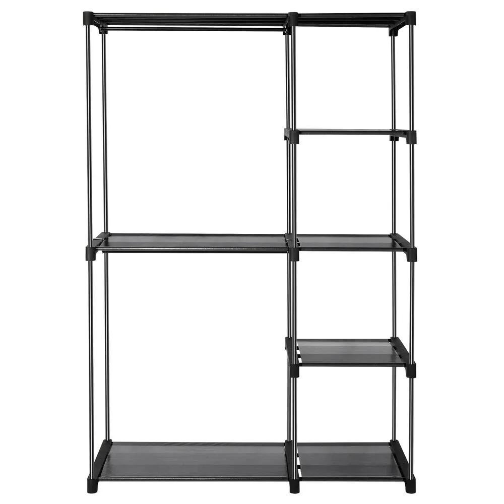 Freestanding Closet Organizer, Clothes Rack, 4 Shelves & 2 Rail image indicator(9)