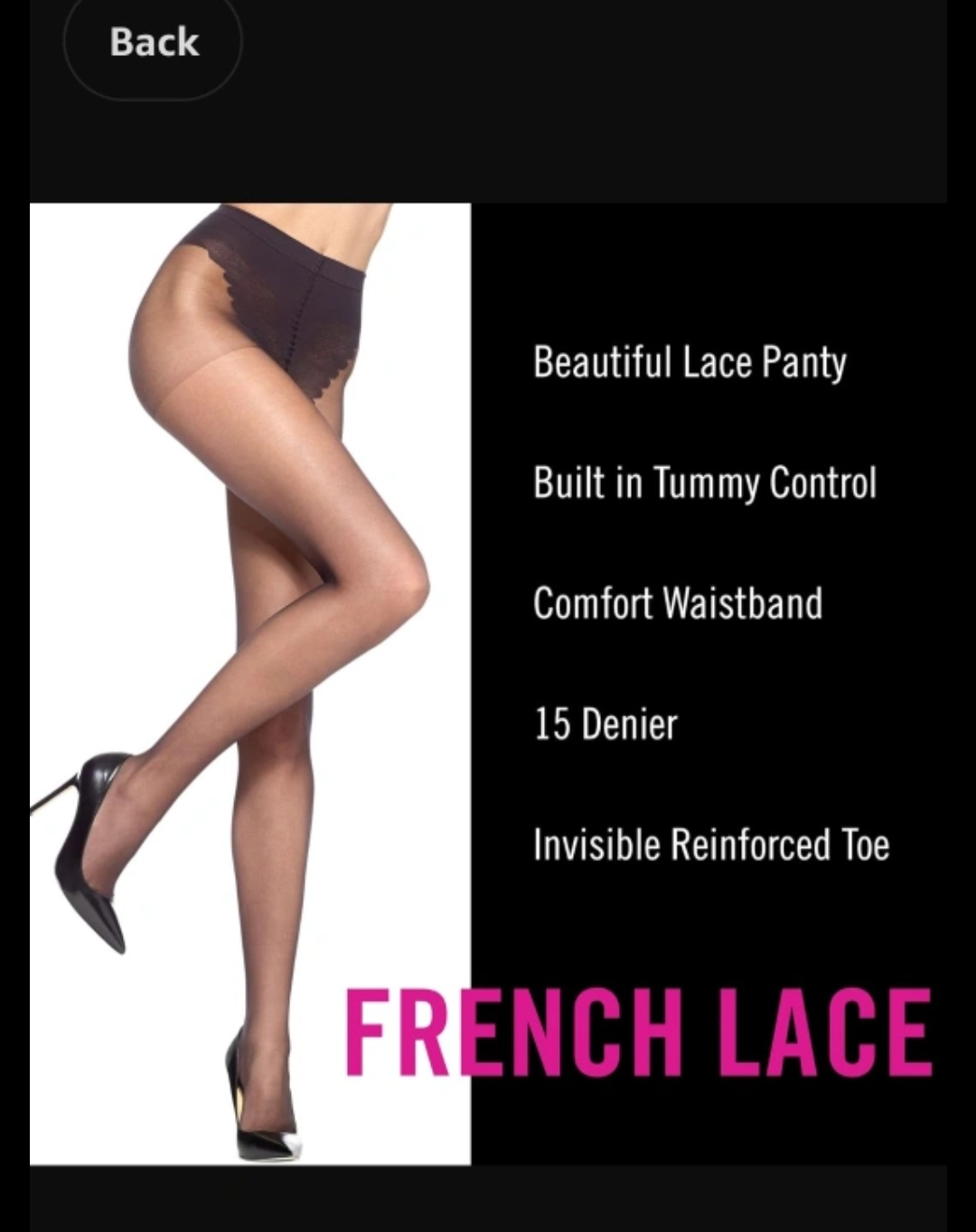 HUE So Sexy Sheer French Lace Sheers - photo 3
