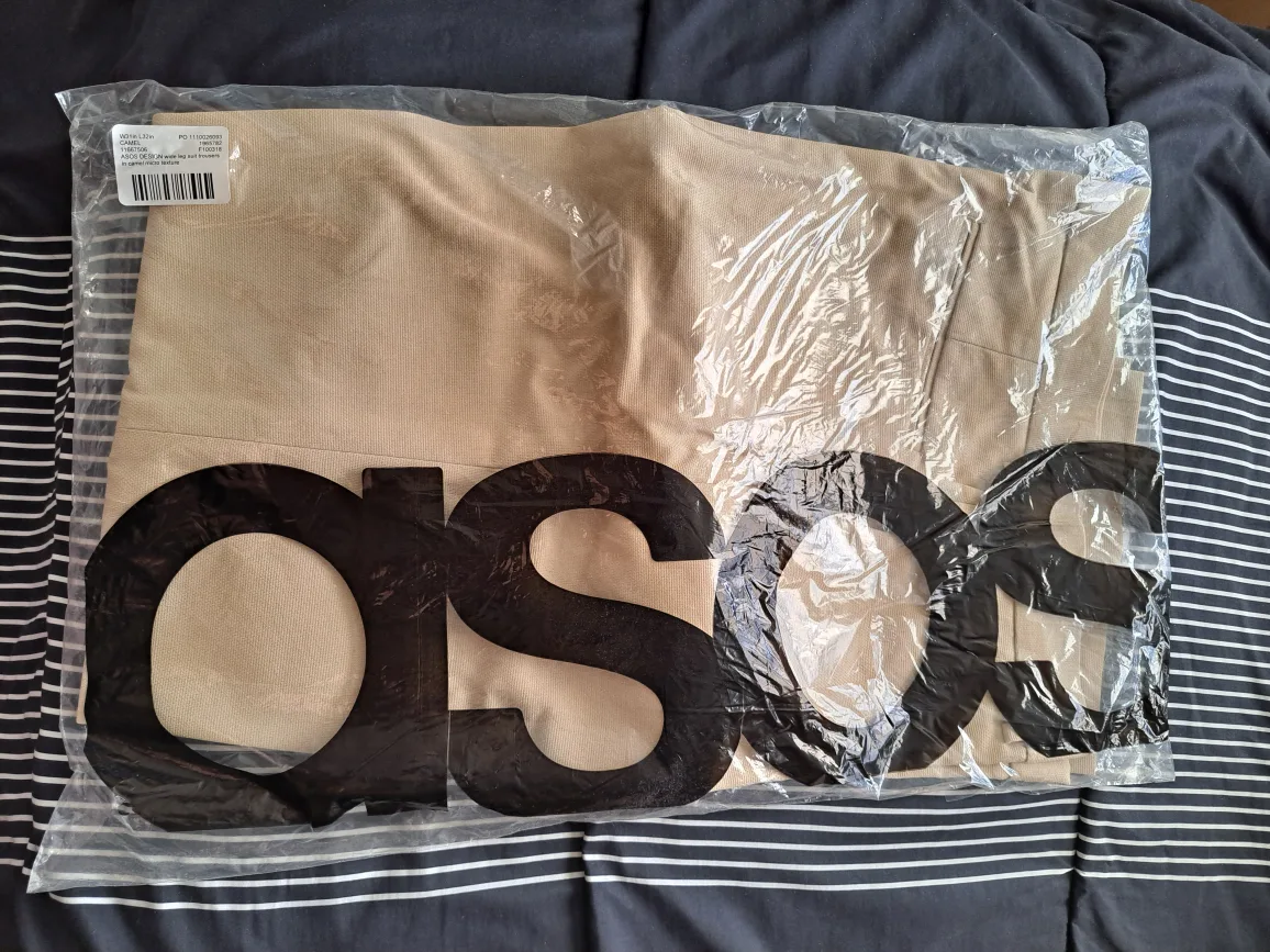 ASOS Design Wide Leg Suit Trousers - Camel, W31 L32 image indicator(2)