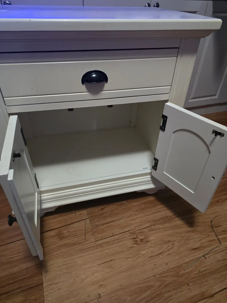 White Side Table with Drawer & Cabinet image indicator(2)
