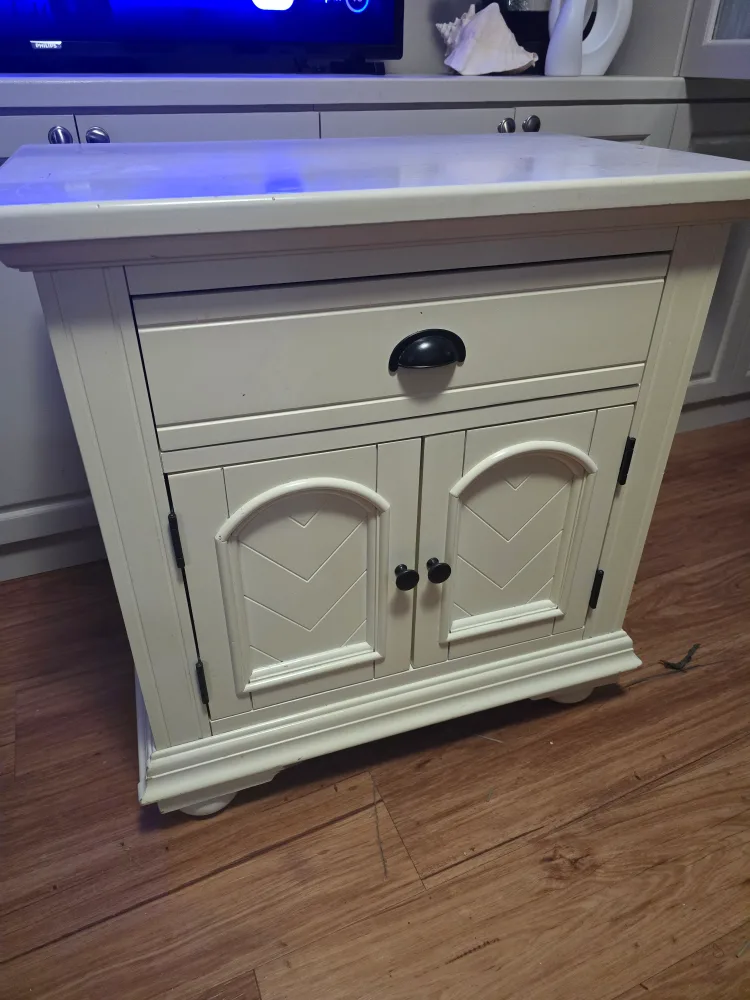 White Side Table with Drawer & Cabinet image indicator(4)