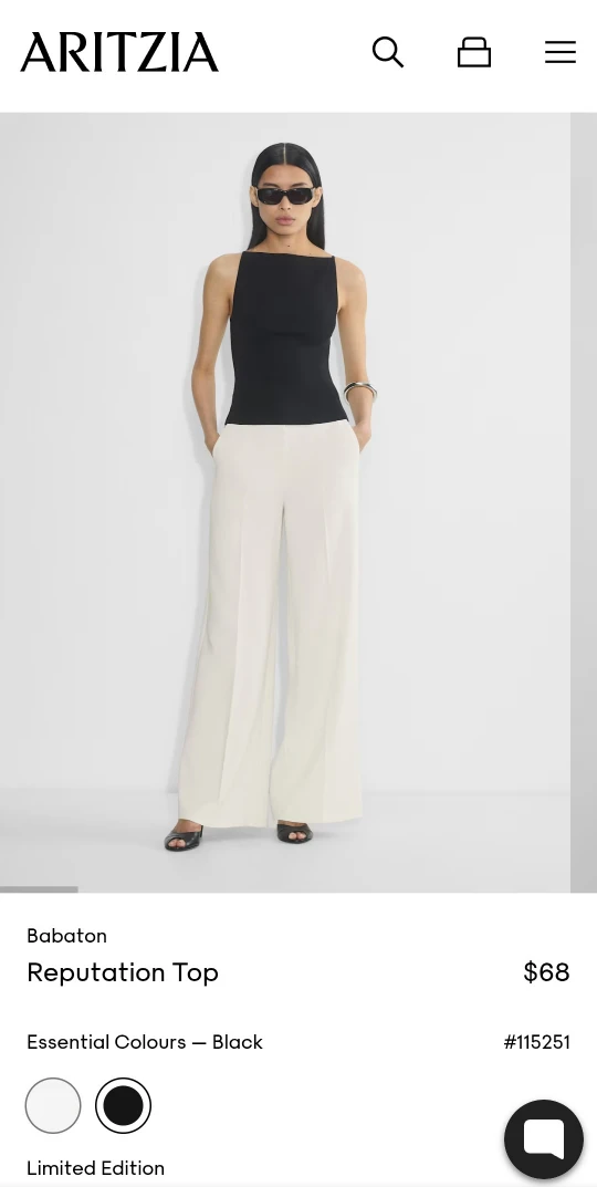 Aritzia Babaton Reputation Top w/ Tags: Size XS - photo 2