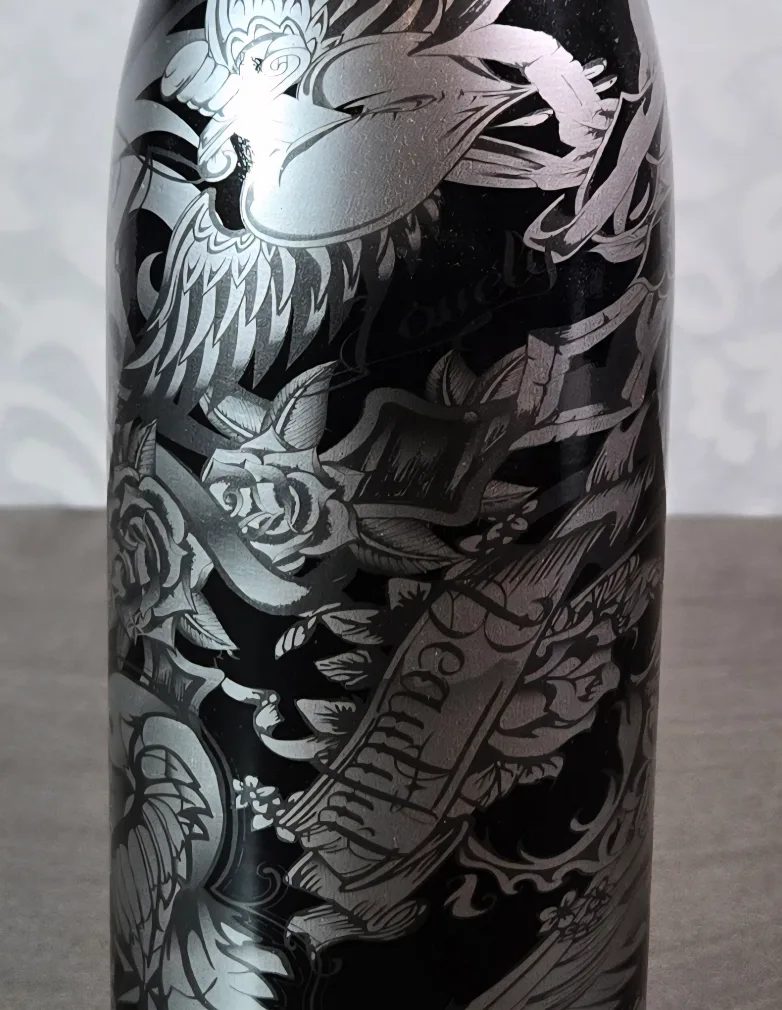 Naughty Girl Black & Silver Water Bottle image indicator(2)