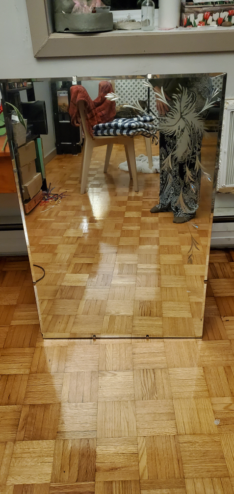 Vintage Etched Glass Mirror