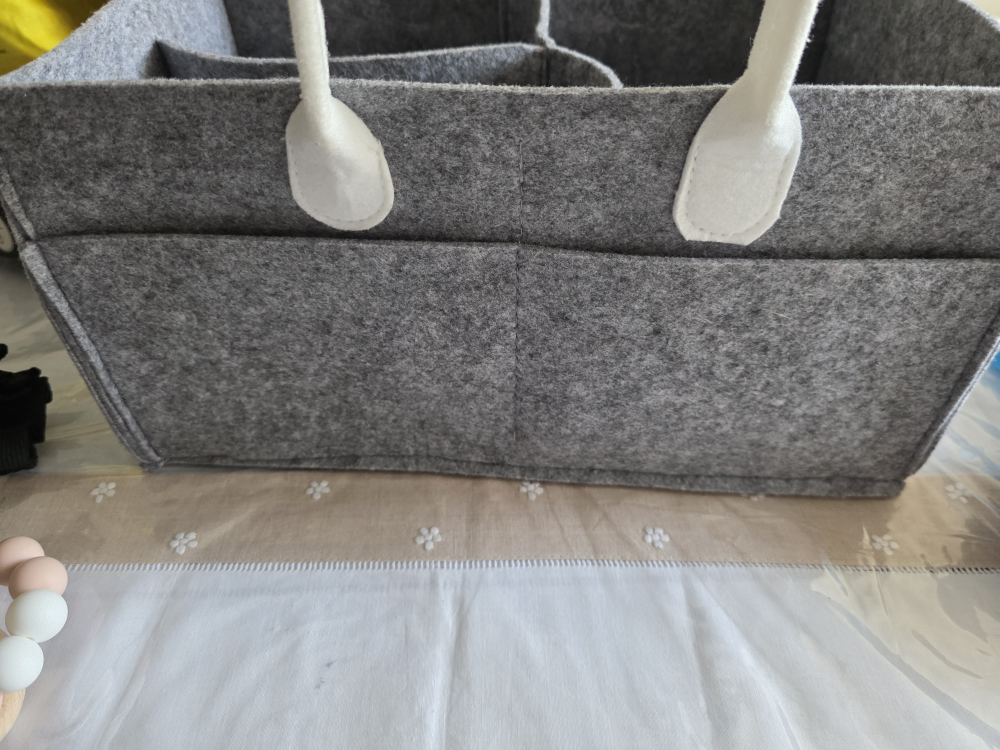 Grey Felt Diaper Caddy Organizer - photo 2