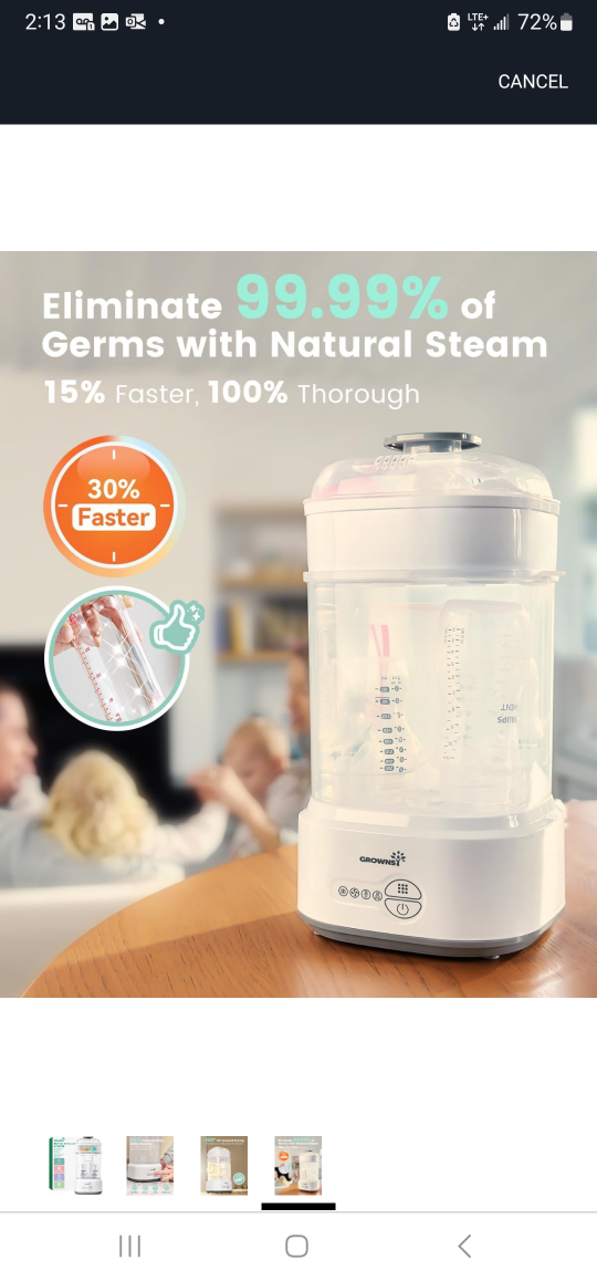 GROWNSY Baby Bottle Steam Sterilizer & Dryer