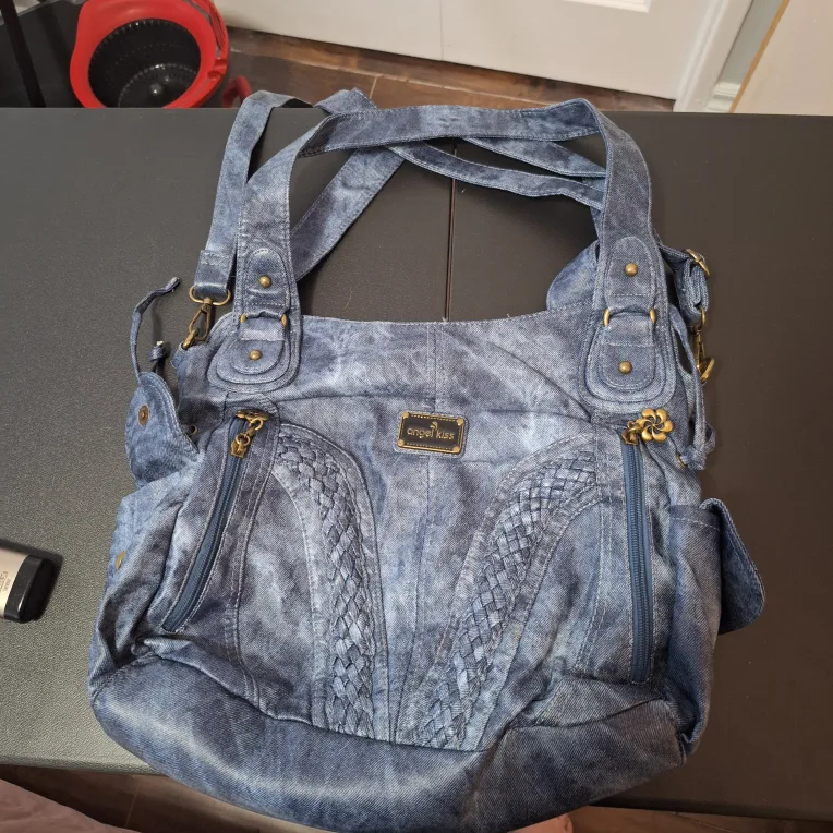 Angel Kiss Denim Blue Hobo Bag thumbnail