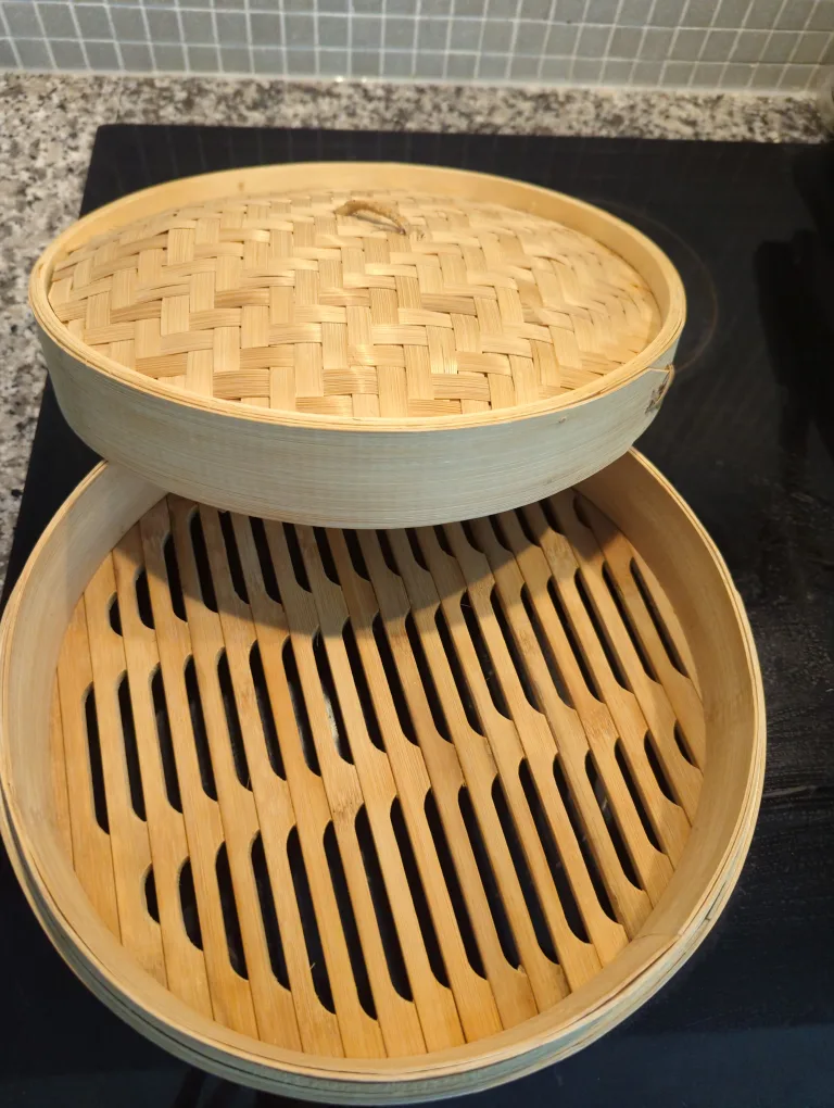 Bamboo Steamer Basket with Lid image indicator(2)