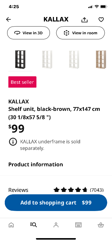 IKEA Kallax Shelf Unit, Black-Brown, 77x147 cm - photo 2