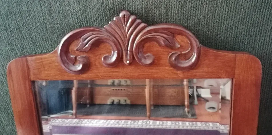 Vintage Wooden Framed Mirror image indicator(3)