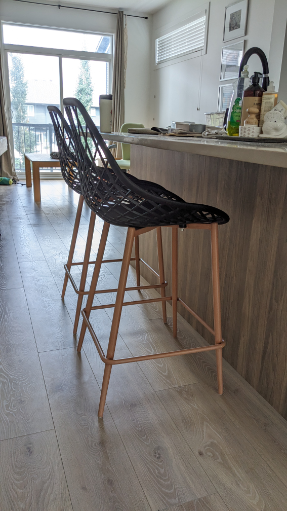 Set of 2 Black Kitchen Bar Stools - photo 3