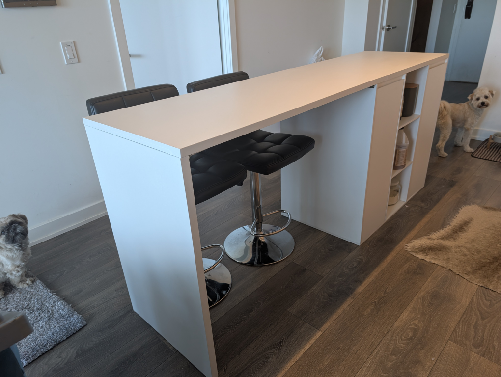 White Kitchen Island with Storage