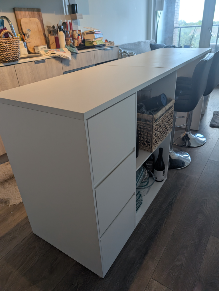 White Kitchen Island with Storage - photo 4