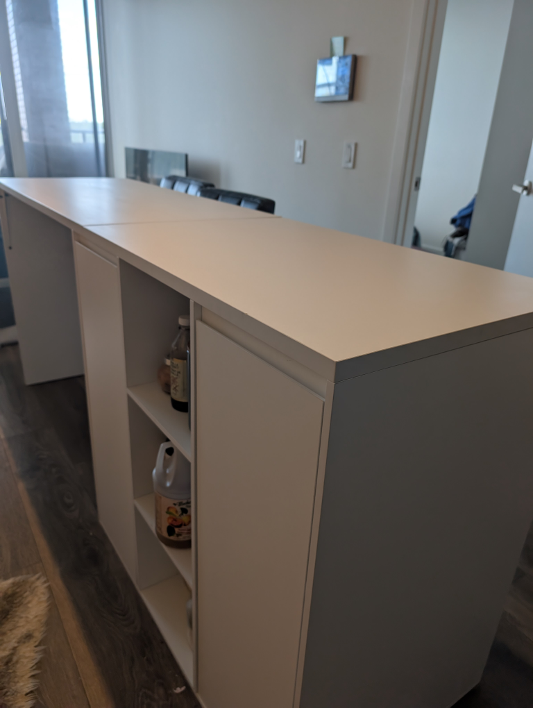 White Kitchen Island with Storage - photo 5