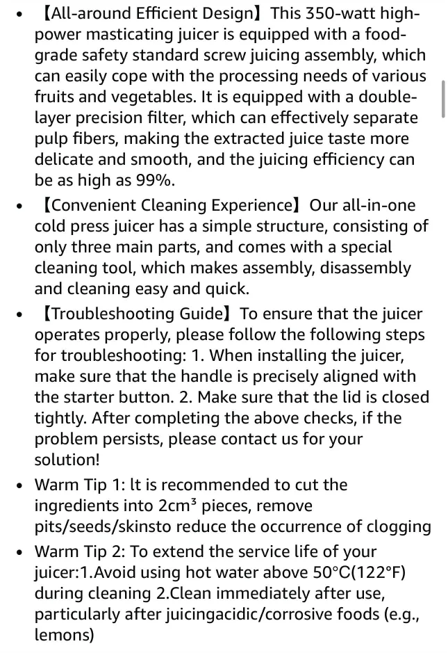 LRZ Fourth Masticating Juicer - Slow Cold Press image indicator(10)