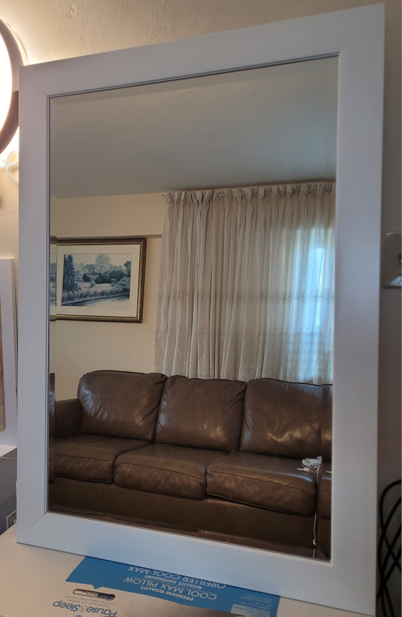 White Framed Mirror - photo 2