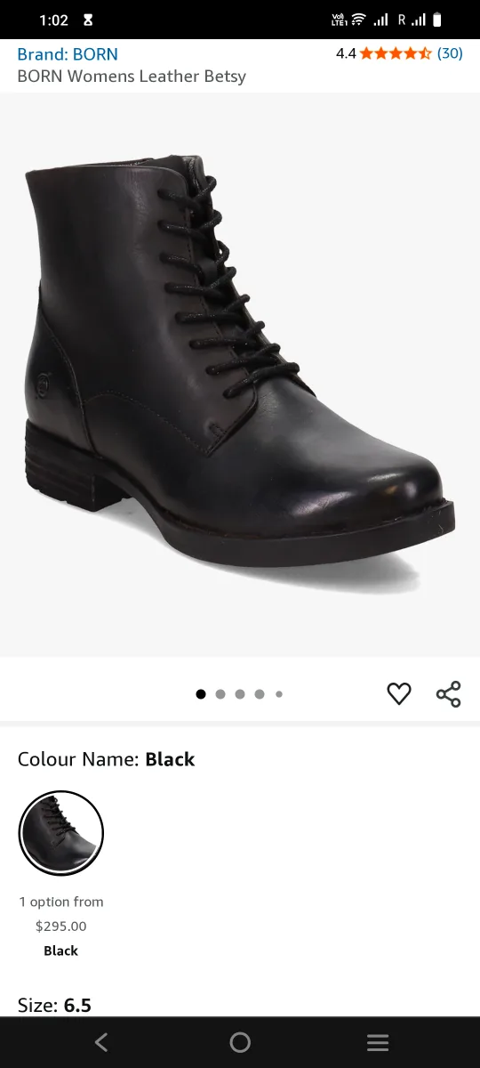 Børn Women's Leather Betsy Boots - Black, Size 6.5 image indicator(5)