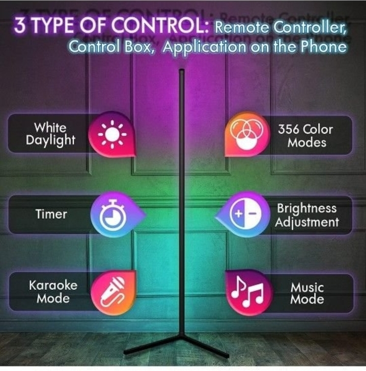 RGB Corner Lamp - Led Floor Lamp Color Changing - photo 5