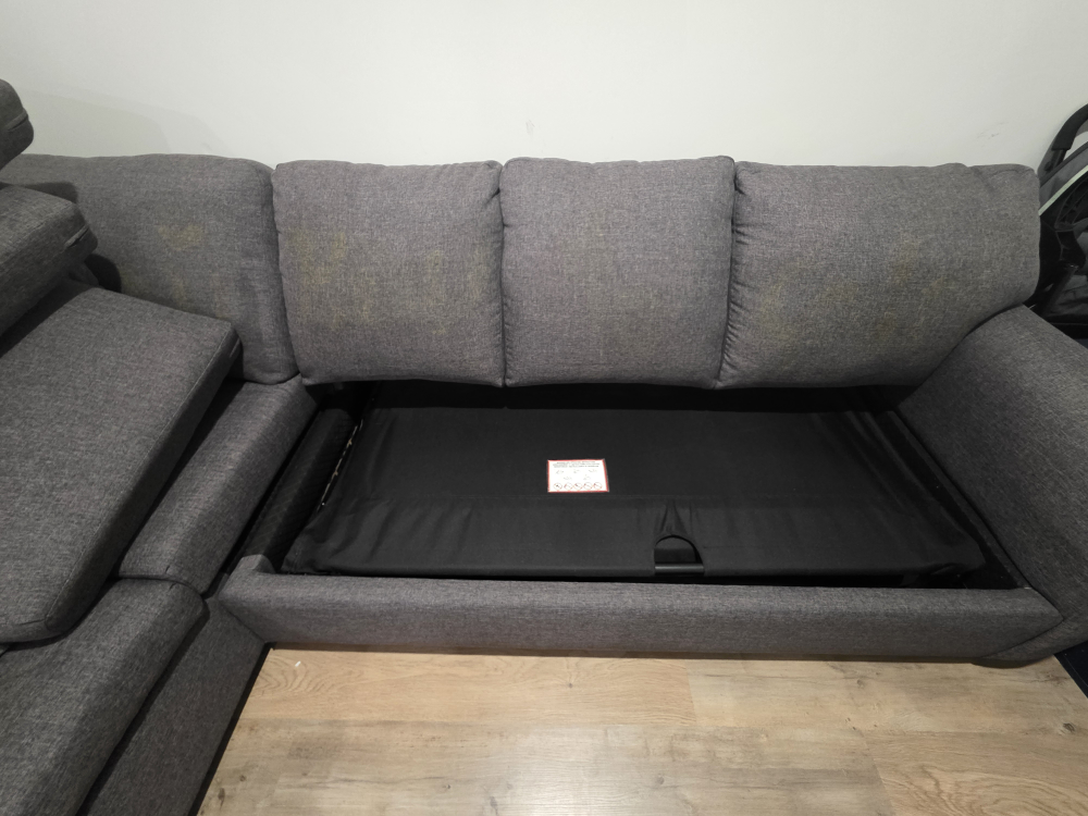Grey Sectional Sofa with Pull-Out Bed - photo 2