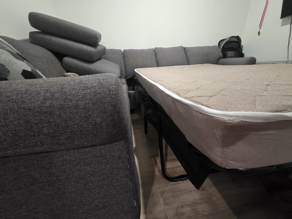 Grey Sectional Sofa with Pull-Out Bed - photo 3
