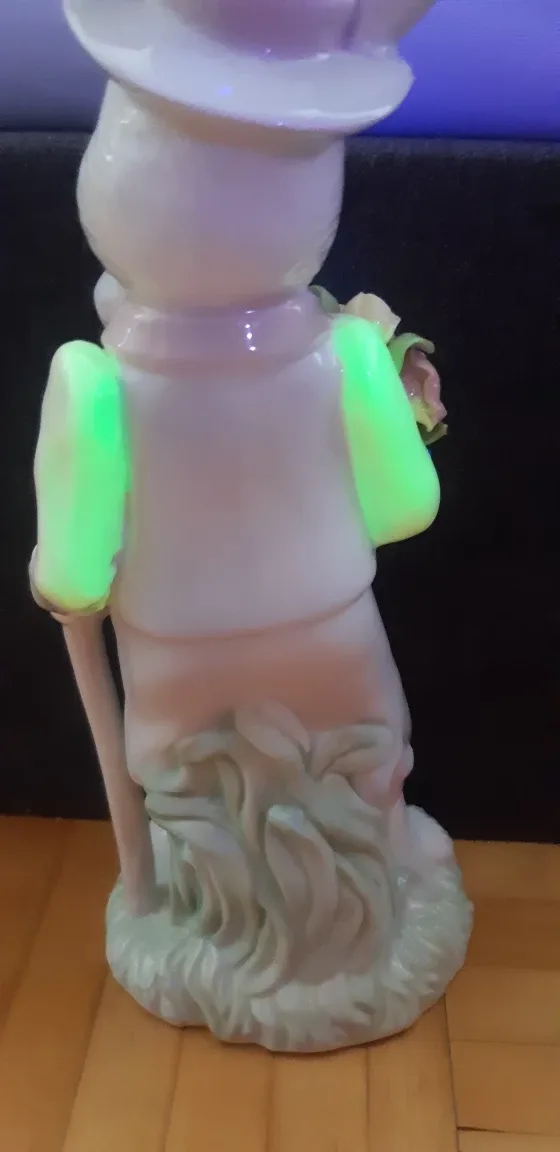 Vintage Uranium glazed Mr. Easter Bunny statue image indicator(4)
