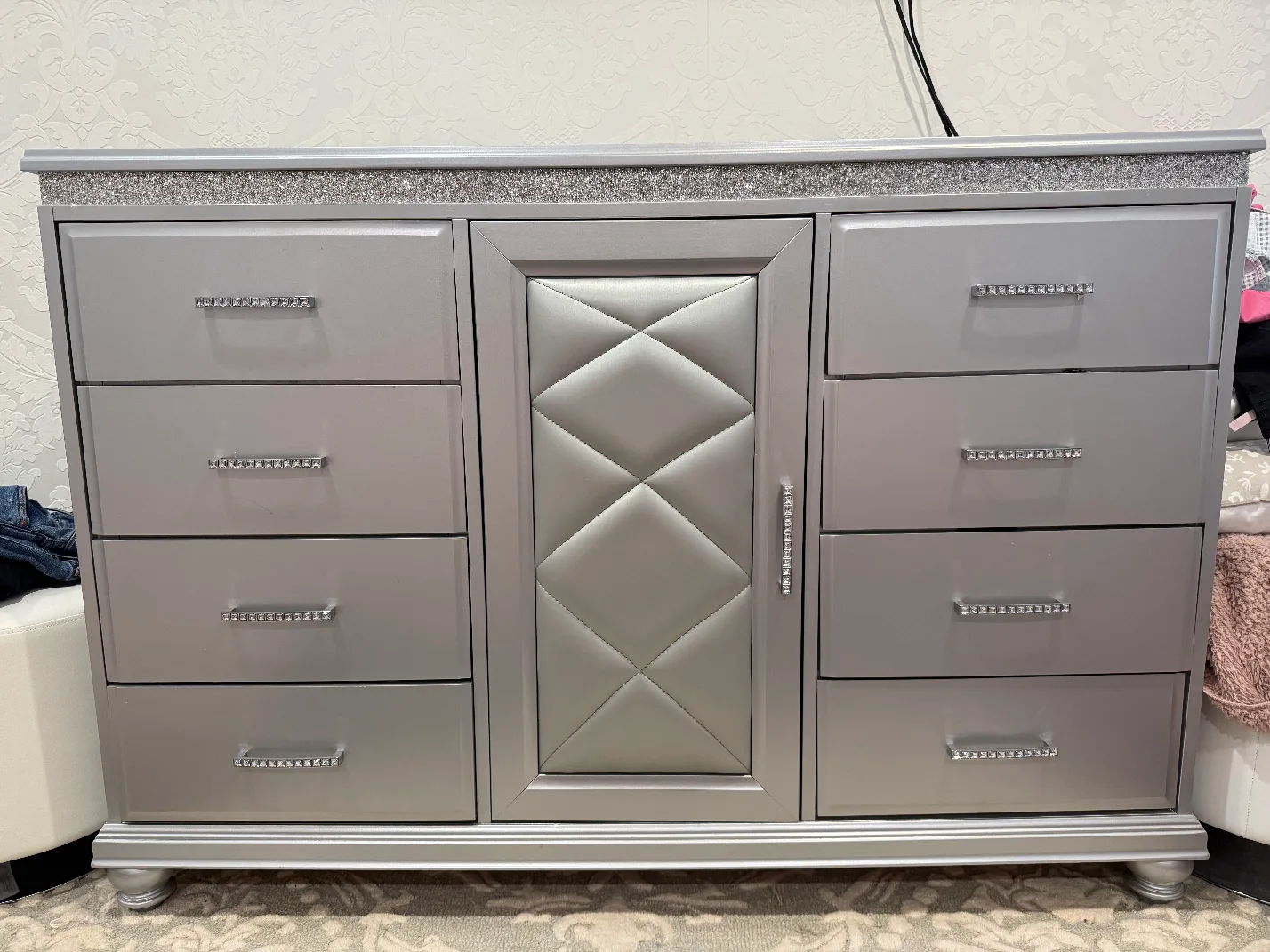 Silver Nightstand & Dresser Set From raymour flanigan image indicator(2)