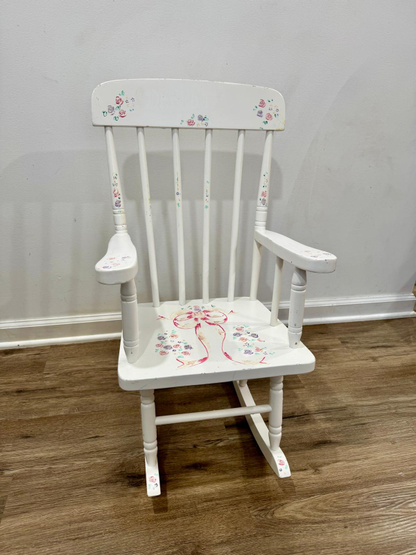 White Wooden Kids Rocking Chair - photo 4