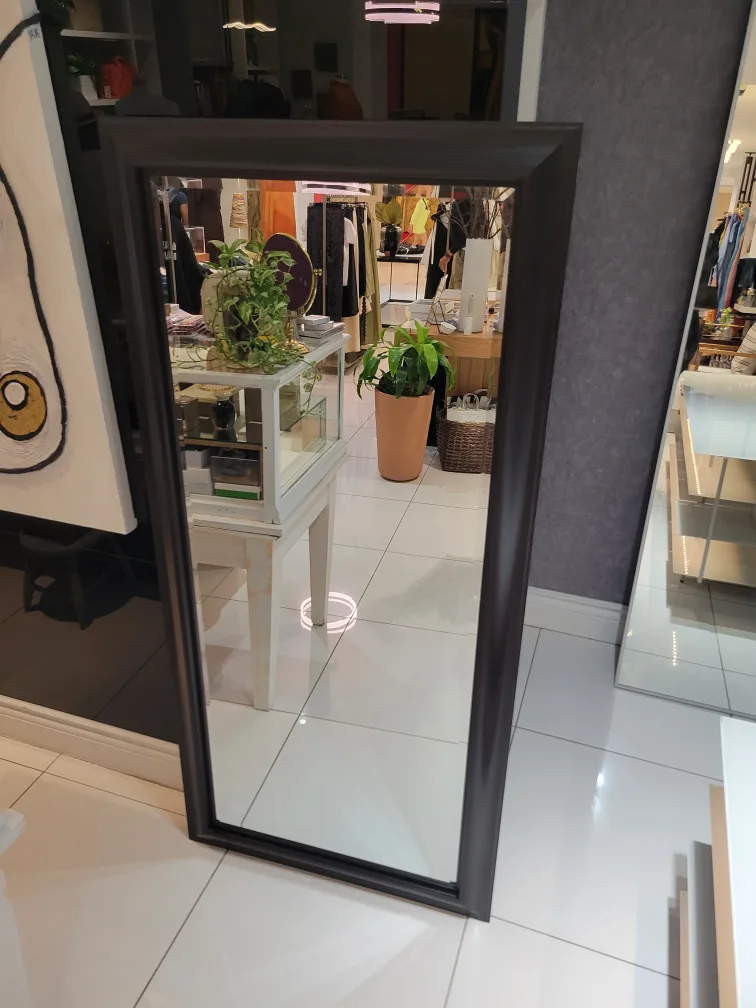 Full Length Mirror with Dark Brown Frame thumbnail