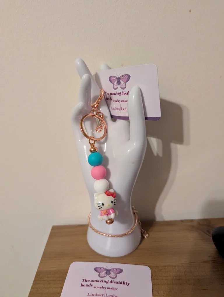 Hello Kitty Keychain - Handmade thumbnail