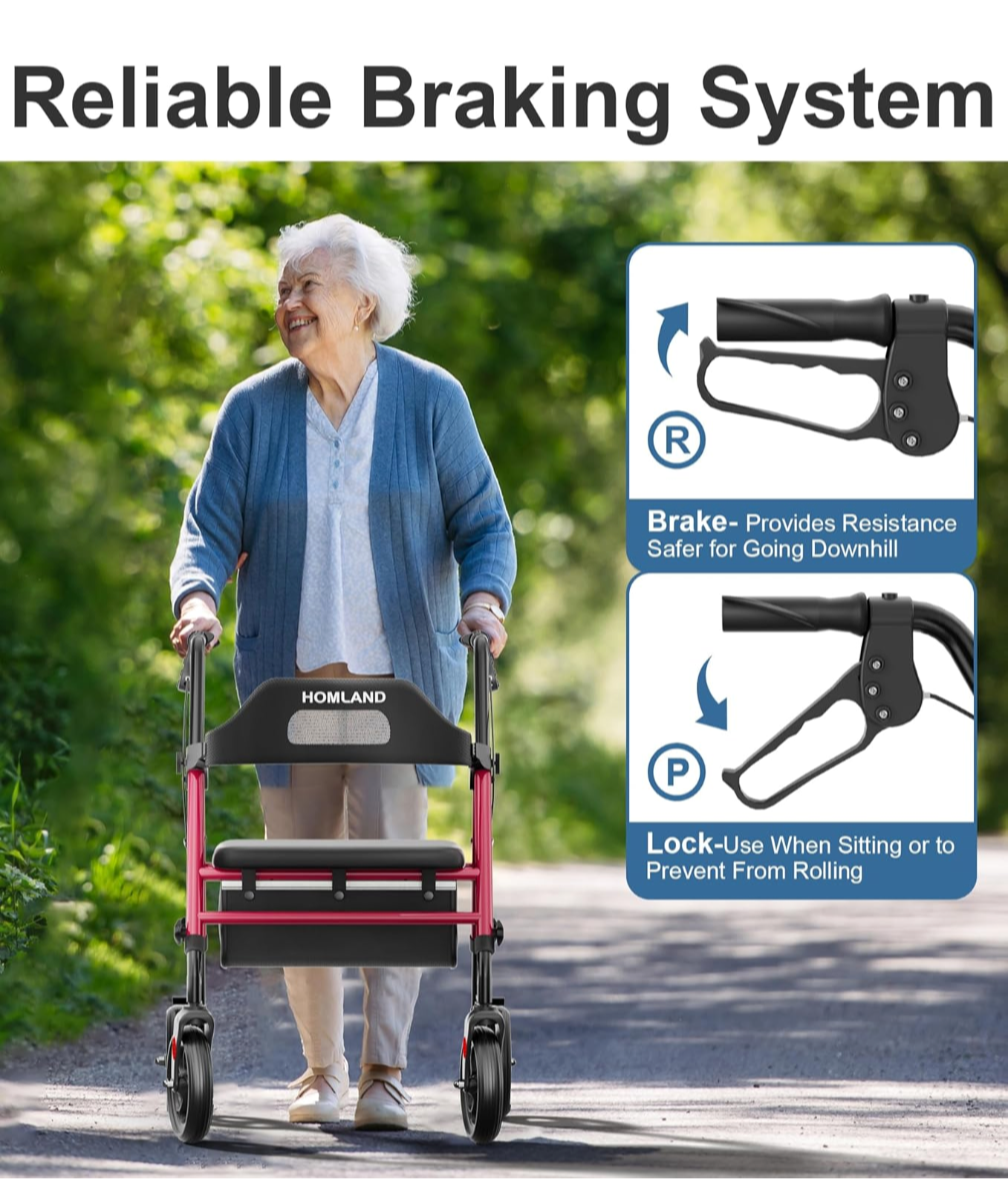 Homland Foldable Red Walker with Seat - photo 5