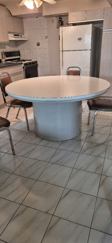 Round White Dining Table with Chairs