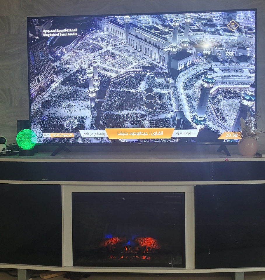 Black Entertainment Unit  TV stand with Electric Fireplace - photo 5