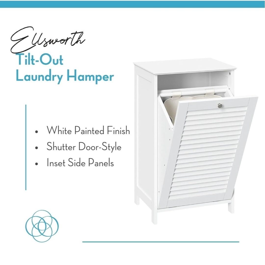 White Tilt Out Laundry Hamper - photo 4