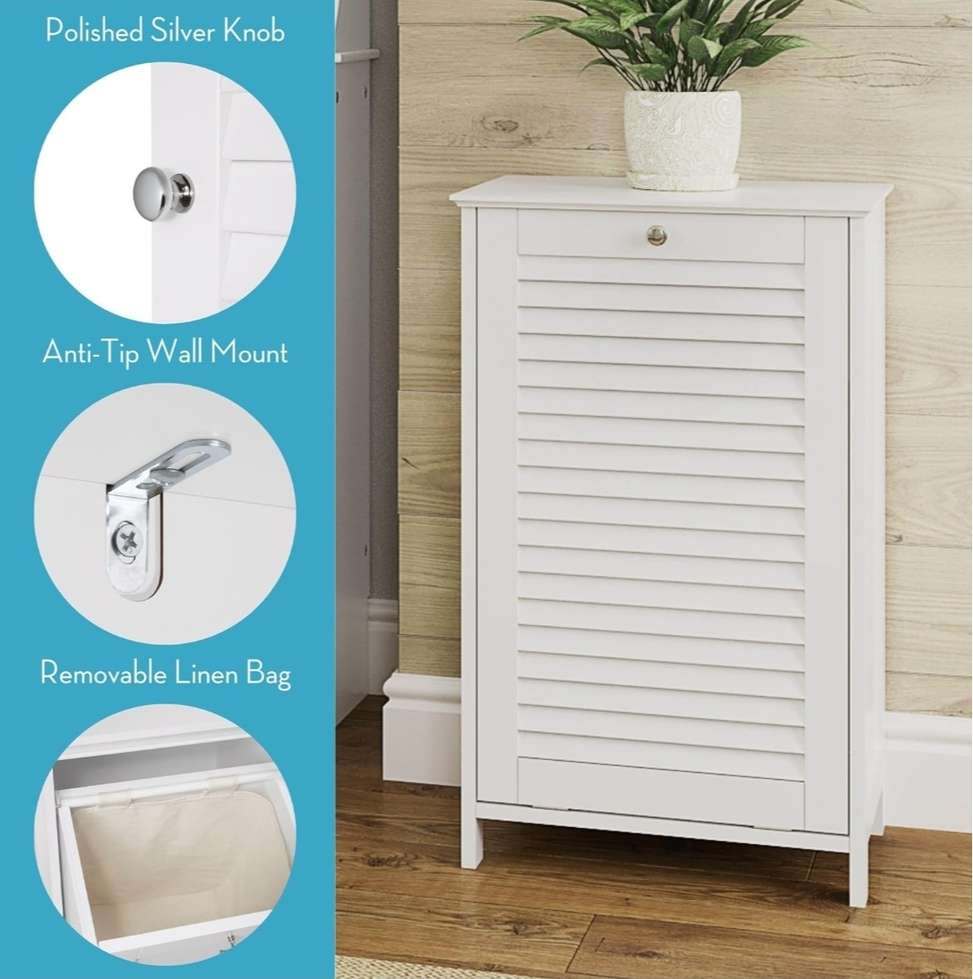 White Tilt Out Laundry Hamper - photo 5