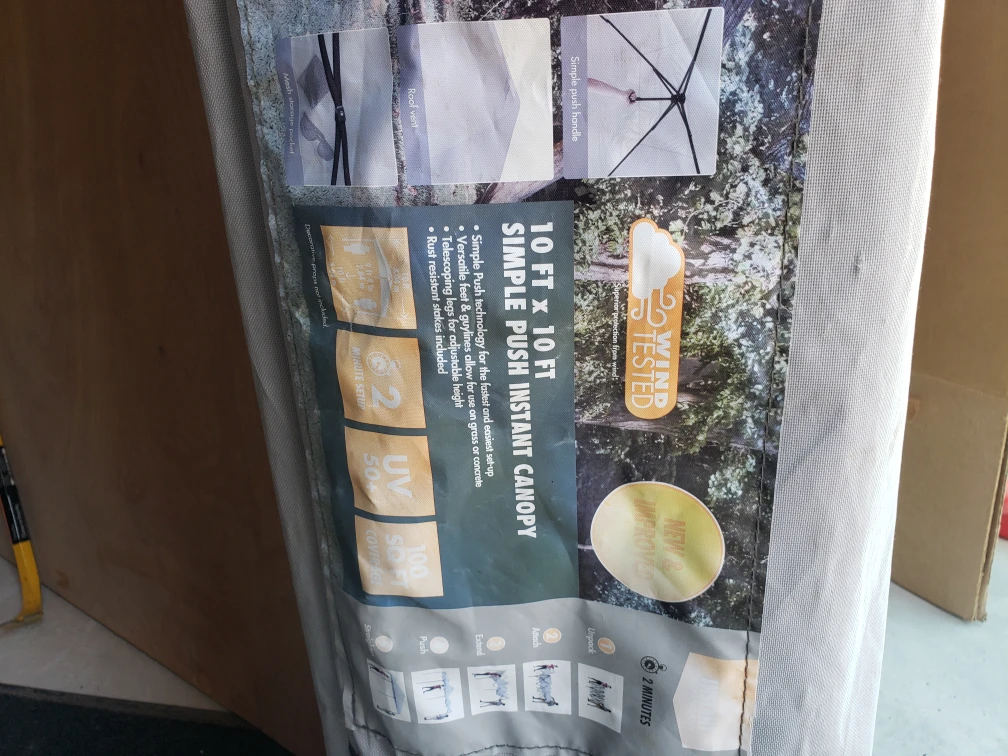 Woods 10 ft x 10 ft Simple Push Instant Canopy
